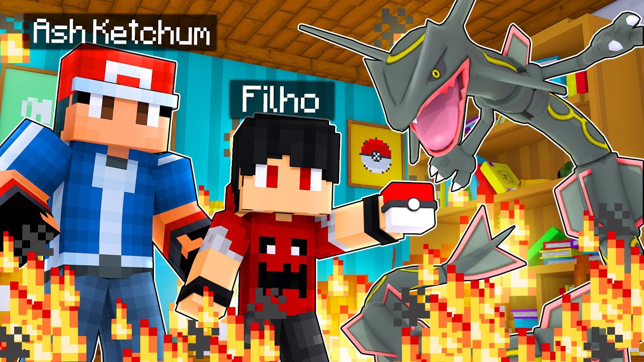 Minecraft: Who's Your Family? O FILHO DO ASH CAPTUROU O RAYQUAZA SHINY ‹‹ P3DRU ››