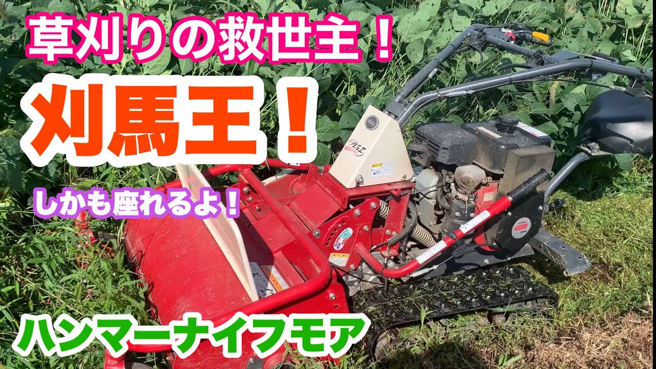 草刈りの王！刈馬王！ハンマーナイフモアで畦畔沿いの草刈りです