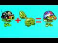 PvZ 2 Fusion - Team Super Plants Max Level Power Up - Mega Gatling Pea vs Melon Pult
