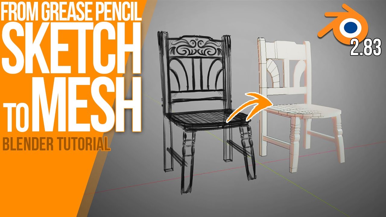 19 How To Transform Your Grease Pencil Sketch To A 3d Mesh Blender 2 83 Tutorial Youtube Pencil Sketch Blender Blender Tutorial