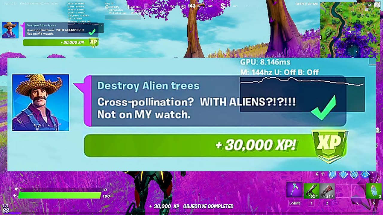 Destroy Alien Trees - Fortnite