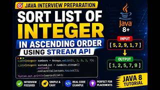 Java interview preparation : sort list of integer in ascending order using stream API