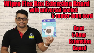 Hindi || Wipro Flex Box Extension Board with universal socket and 5 meter long cord