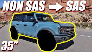 INSTALLING 35 INCH WHEELS & TIRES on my NON SASQUATCH 2021 FORD BRONCO Big Bend!