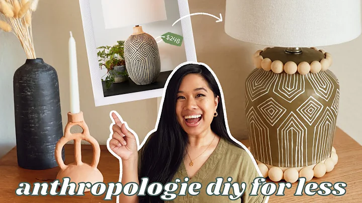 LOOK FOR LESS DIY HOME DECOR! *ANTHROPOLOGIE INSPIRED* | NEW Air Dry Clay Project & Table Lamp