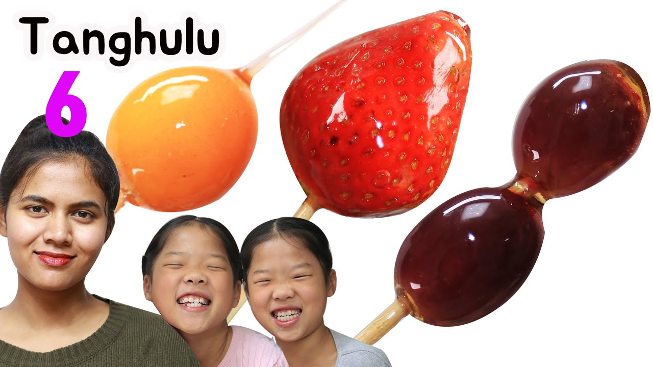 ⁣Mukbang Tanghulu  6 fruits TwinRoozi 6가지 과일 탕후루 먹방  쌍둥이 루지 フルーツ 湯フル