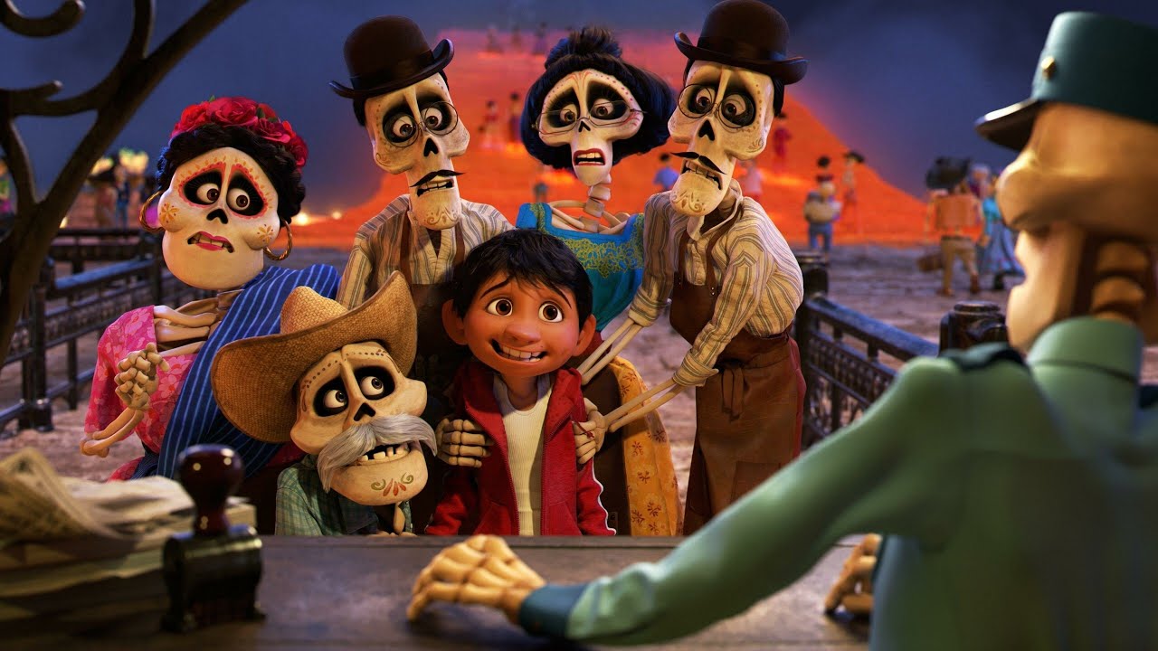 Coco Movie Clip Miguel  interact with his skeletal dead relatives |  Disney Pictures