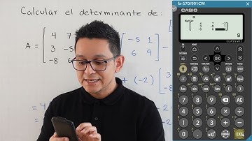 Determinante de una matriz de 3x3. A mano y en calculadora.