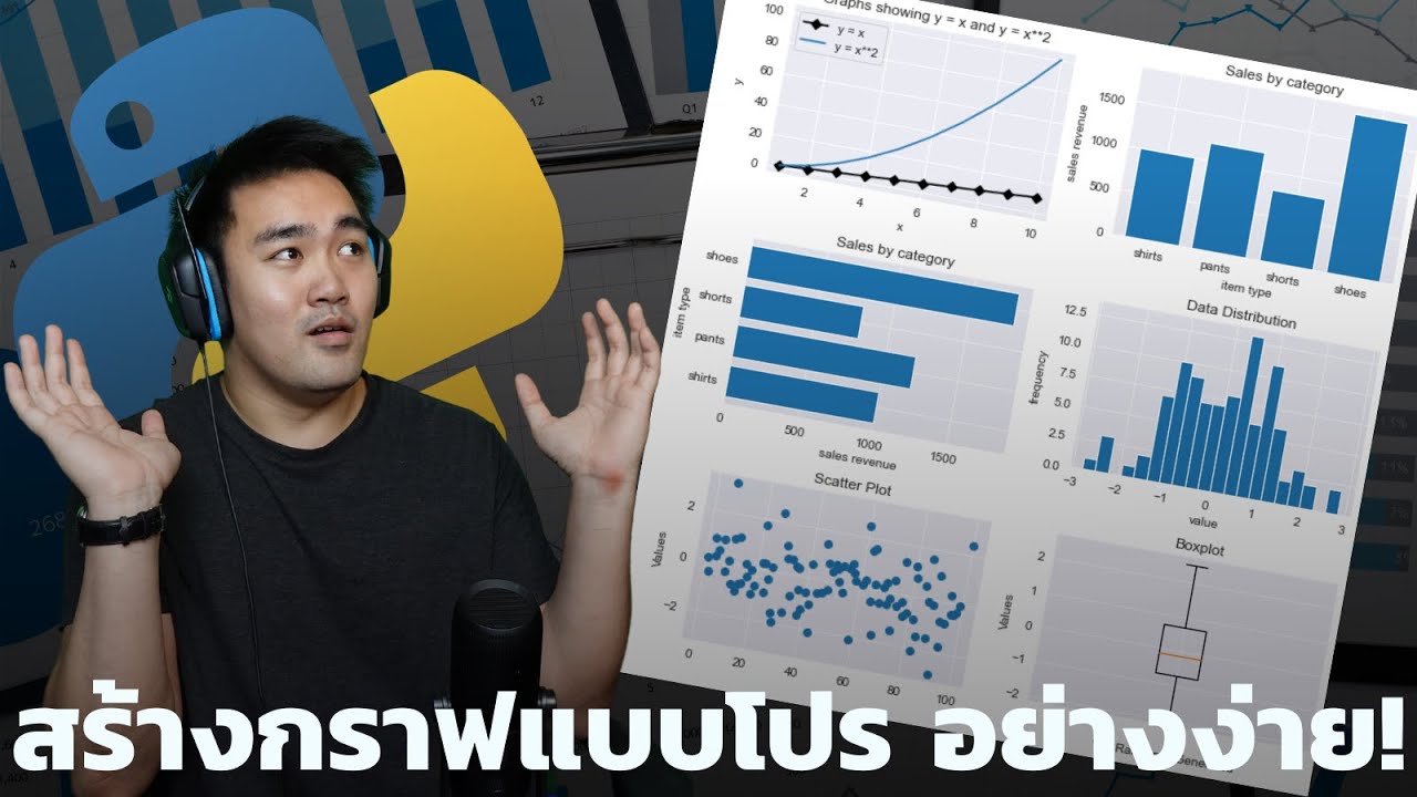 สร้างกราฟแบบโปร อย่างง่าย! Python Data Visualization - YouTube