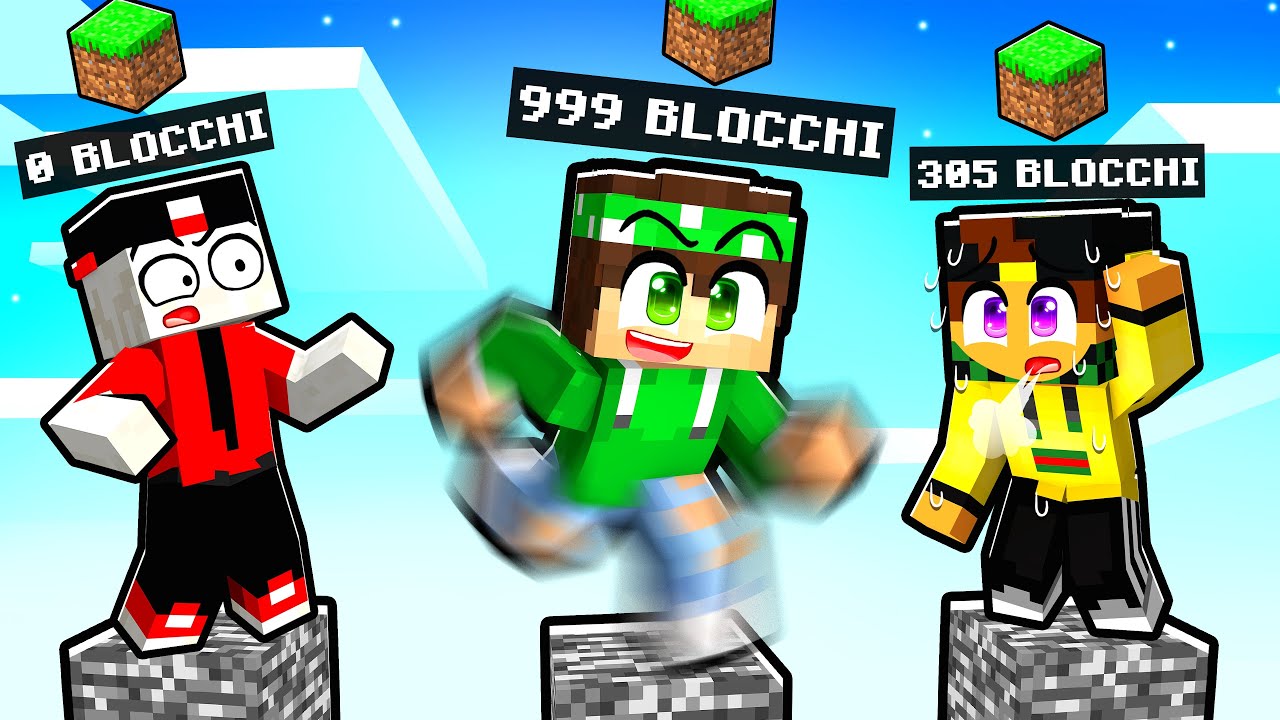 SOPRAVVIVI CAMMINANDO 1.000.000 di BLOCCHI su UN PILASTRO DI BEDROCK in MINECRAFT!