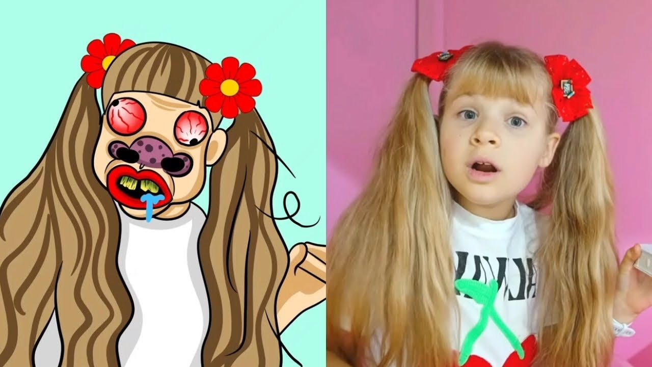 Diana Roma and Oliver I'm Helping Others Story | Funny Drawing Cartoon Meme