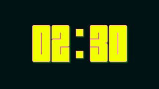 SILENT - 2 Minutes and 30 Seconds Countdown - Solid Retro Yellow with Time Markers / Chapters.