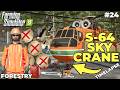 🚁GIANT TREES TRANSPORTED BY THE S-64 SKYCRANE HELICOPTER🌲 | FORESTRY | Farming Simulator 25 | EP 24