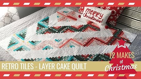 Modern Log Cabin from a Layer Cake! Fast Pattern called Retro Tiles from Quilt Addicts Anonymous