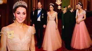 Catherine STEALS SPOTLIGHT In Lover's Knot Tiara & Most Daring DEEP V Neckline Gown!
