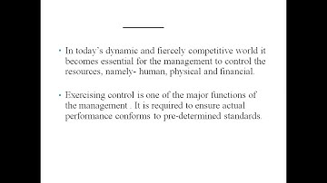 MAMSE PRINCIPLES OF MANAGEMENT UNIT 5 CONTROLLING PART 1