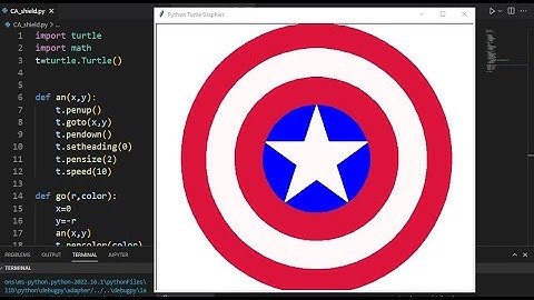 Draw Captain America shield | Full python Code || Python Turtle