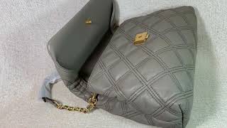 Tory Burch Gray Heron Soft Fleming Top Handle Satchel - YouTube