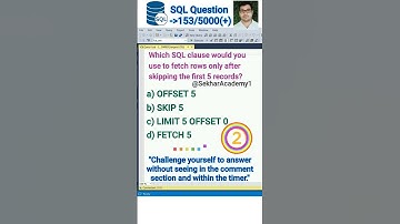 SQL Question 153 || #shorts #ytshorts #youtubeshorts #sql #interview #reels #mysql @SekharAcademy1