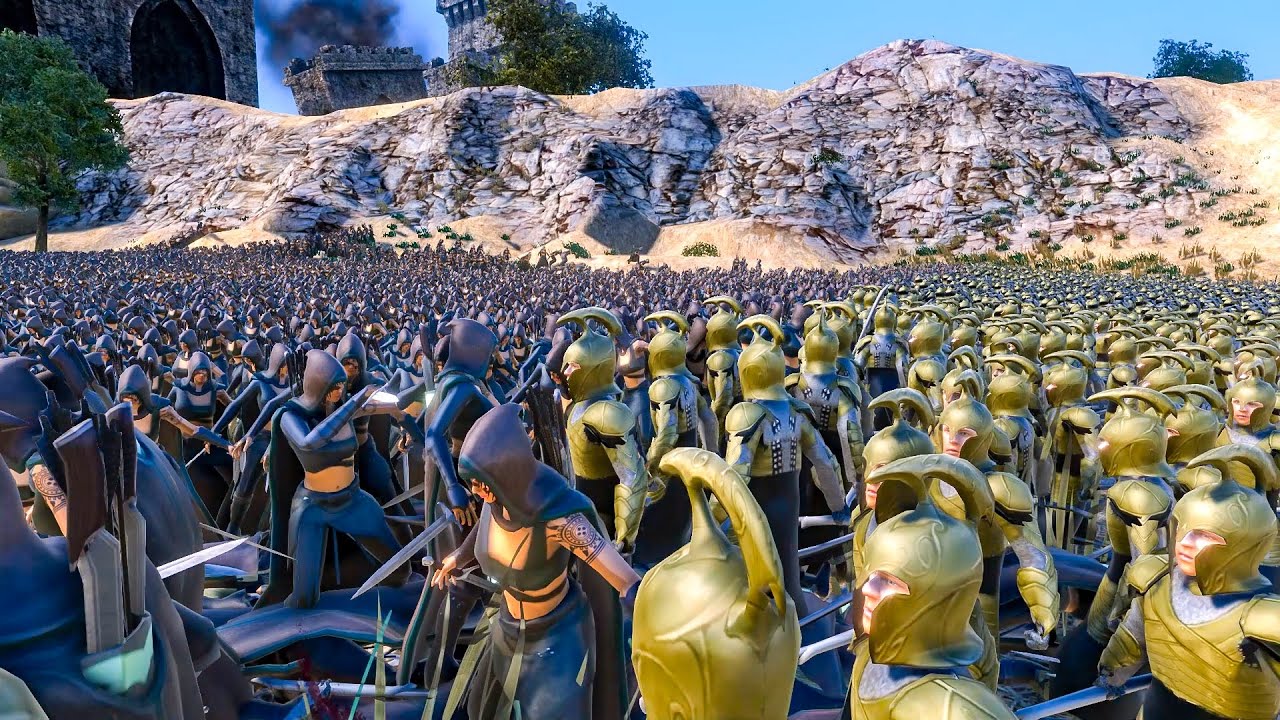 20 000 Elf Warrior No Shields VS 20 000 LadyBowAssassins | Ultimate Epic Battle Simulator 2 | UEBS 2