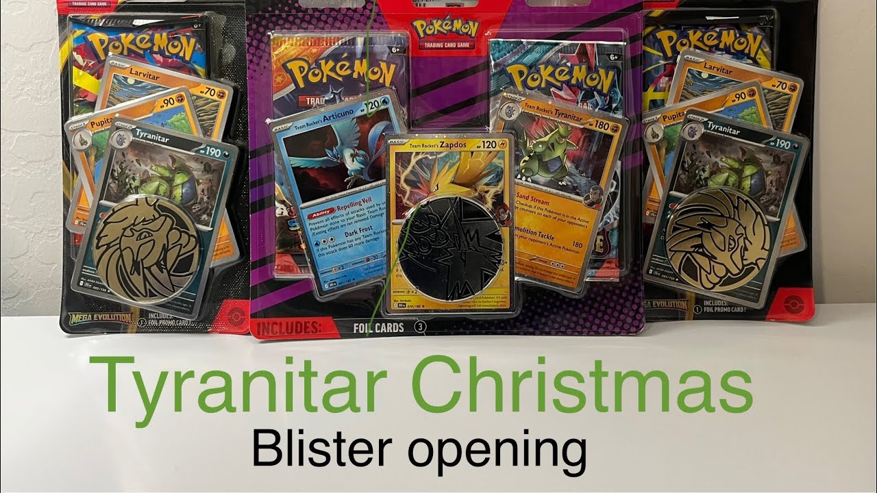 Christmas Day blister pack opening (Tyranitar promos)