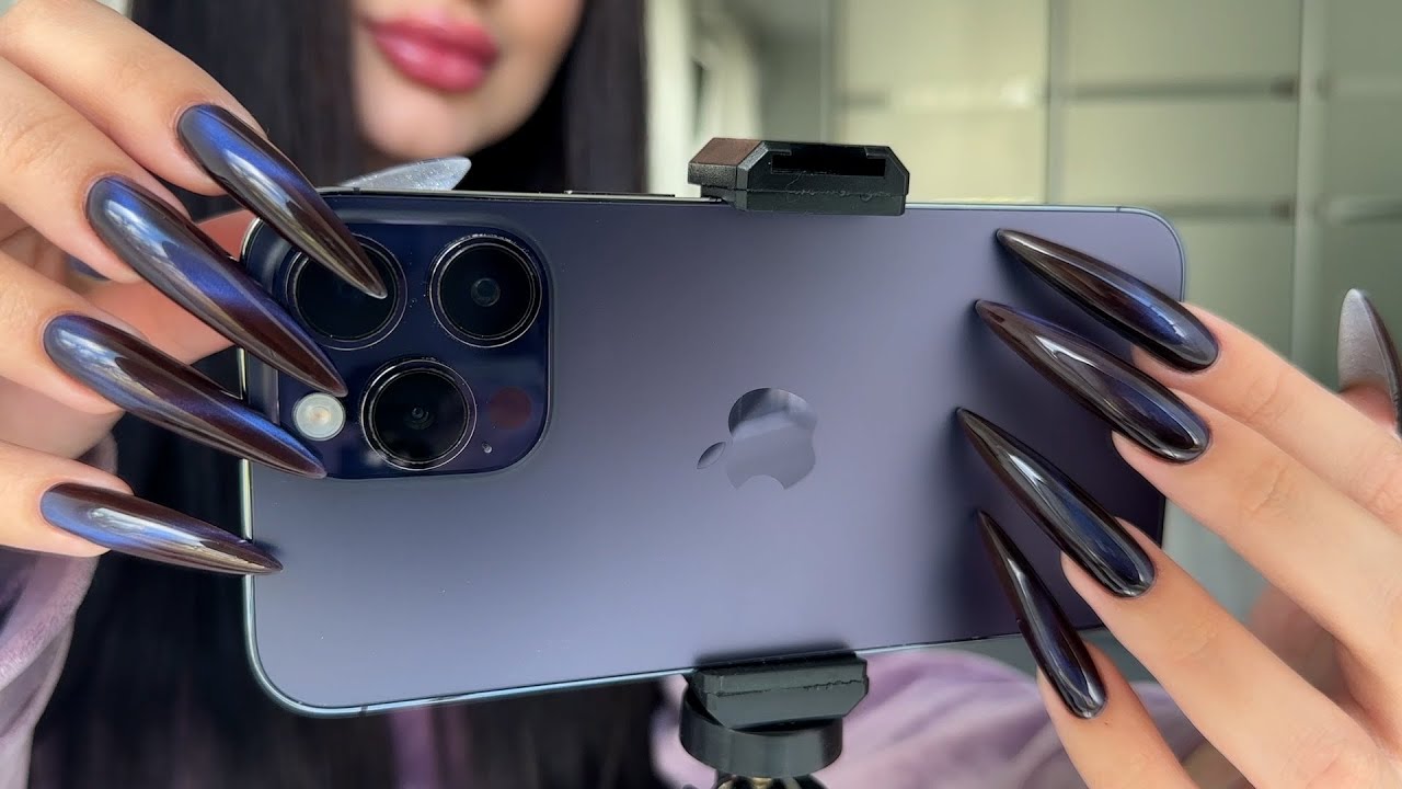 1 HOUR ASMR - iPhone camera tapping & scratching !
