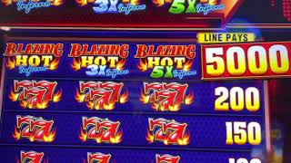 Blazing Hot Inferno $1 Slot Machine Jackpot Handpay 777 $200 each x 3 x 5 wilds
