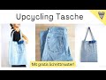 Einkaufstasche nähen / GRATIS Schnittmuster / DIY Upcycling Tasche aus Jeans