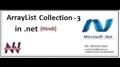 .Net tutorial in Hindi | How to Add Items to Arraylist in C# | Hindi | Manish Nain