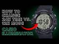 Casio Illuminator 24h Military Time vs 12h Mode