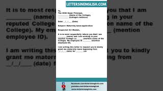 Maternity Leave Application for College