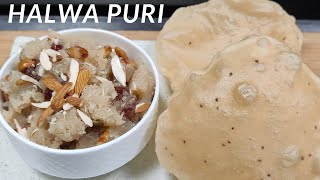 Halwa Puri Recipe | हलवा पूरी रेसिपी | Navratri Special Recipe Halwa Puri | Suji Ka Halwa Recipe