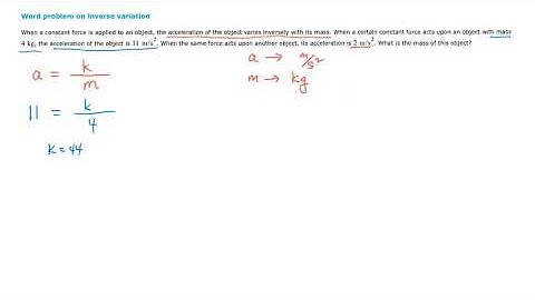 Word Problem on Inverse Variation