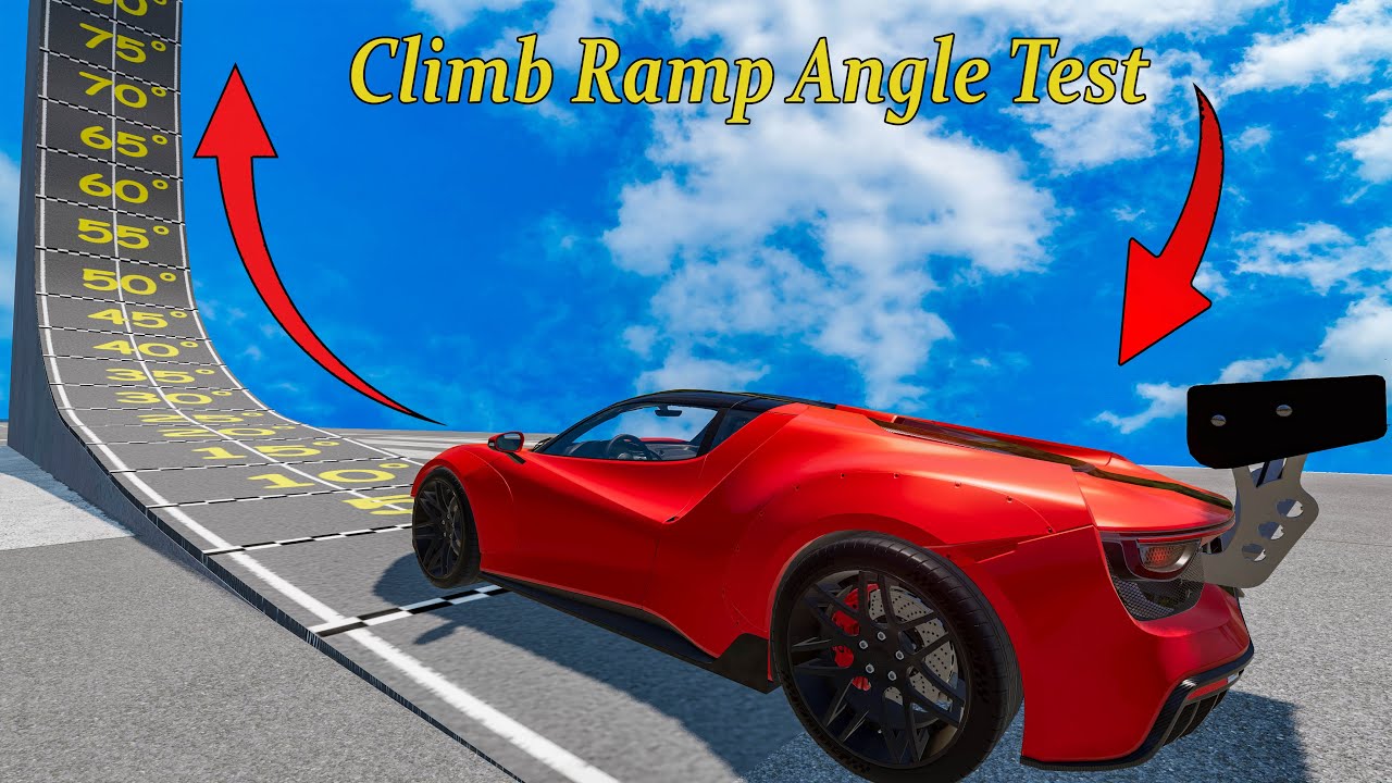 Testing Cars Climb Ramp Angle Test in BeamNG.Drive - YouTube