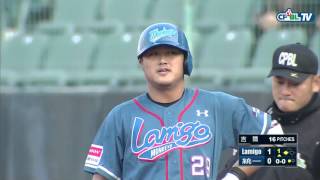 03/26 Lamigo vs 統一 一局上,Lamigo展開一輪猛攻,攻下5分大局