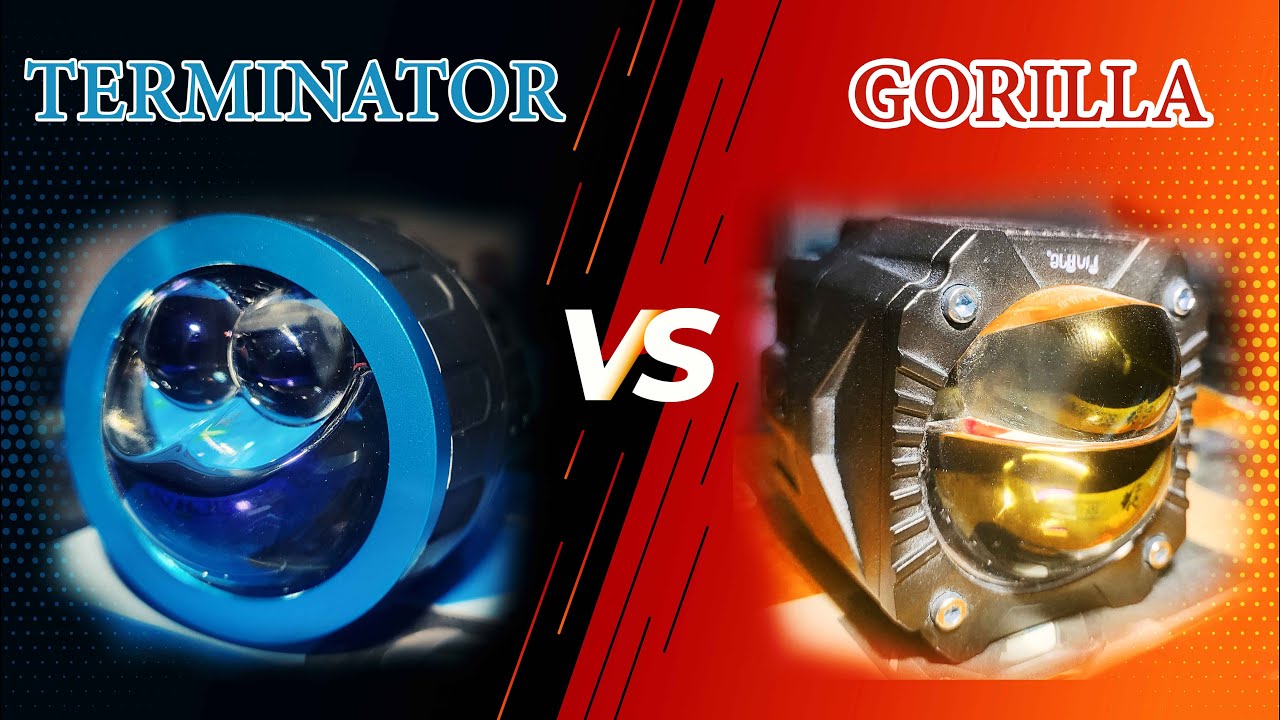 Gorilla vs Terminator 2 Projector | Full Comparison 🔥 Low Beam, High Beam, Road Test A to Z
