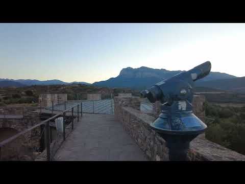 [4k] Walking tour old town Aínsa, Aragón Spain