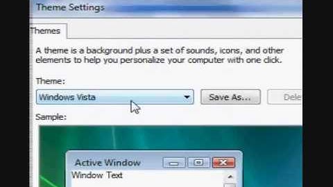 How to Use the Vista Personalization Menu