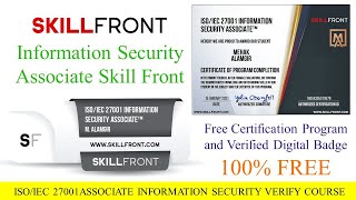 Information Security Associate Skillfront Free Certification Program And Verified Digital Badge