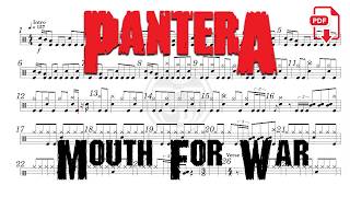 Pantera - Mouth For War (🔴Drum Notation | PDF)  @chamisdrums