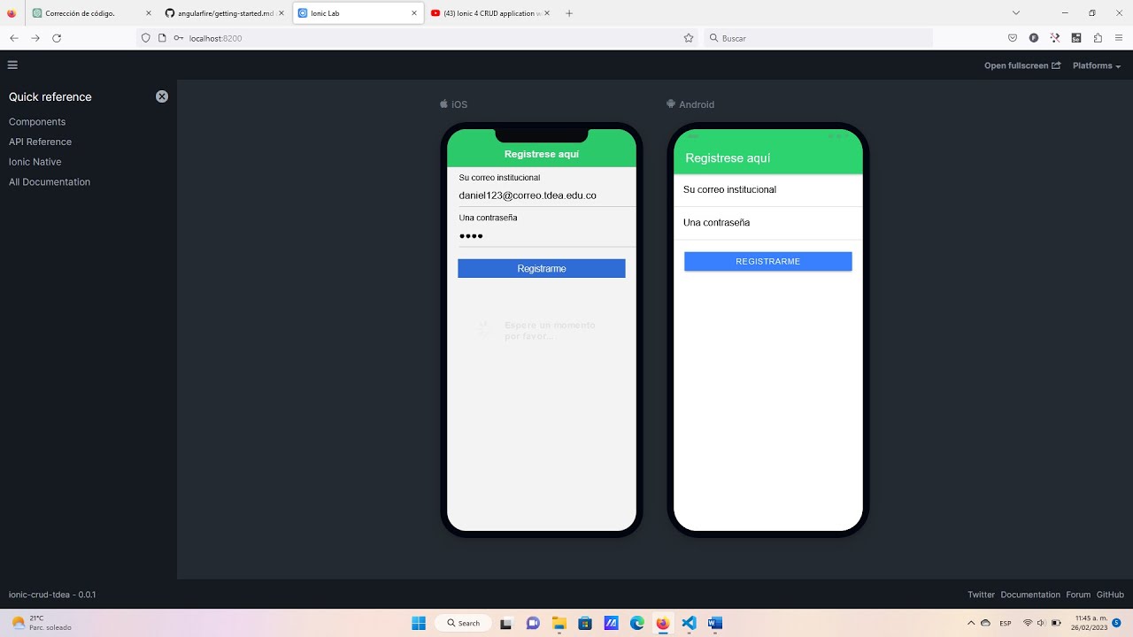 Crud IONIC Maquetando el Register - YouTube