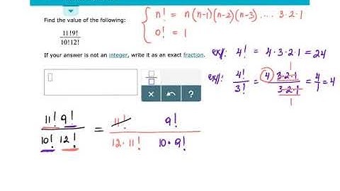 Factorial expressions, Elementary Statistics in ALEKS