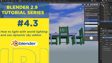 Blender 2.9 beginner tutorial series #4.3 - How to use dynamic sky in blender and world lighting