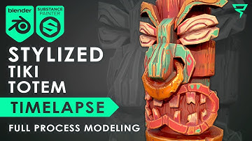 Stylized Tiki Totem - 3D Modeling Timelapse