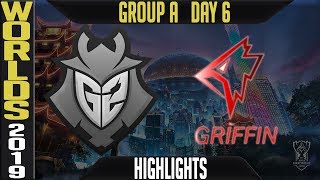 G2 vs GRF Highlights Game 2 | S9 Worlds 2019 Group A Day 6 | G2 Esports vs Griffin