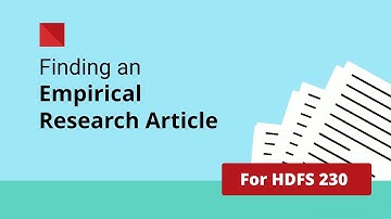 Finding Empirical Articles (HDFS 230)