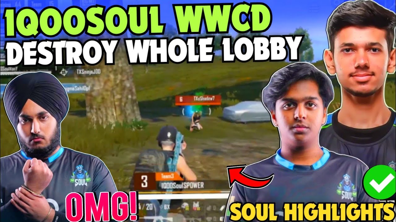 iQOOSouL Destroy Whole Lobby 😳 23 Finishes WWCD SOUL on Fire 🔥 Team ...