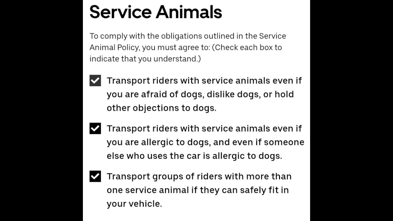 BREAKING Uber SERVICE ANIMALS. You better comply or….. YouTube