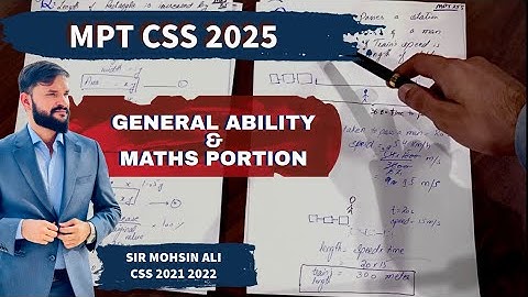 MPT 2025 Maths Portion ; CSS 2025 MPT General Ability questions with answers #css #mpt #ability