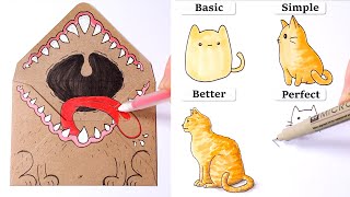 How to Draw - Easy Cat & Dog Art Tricks